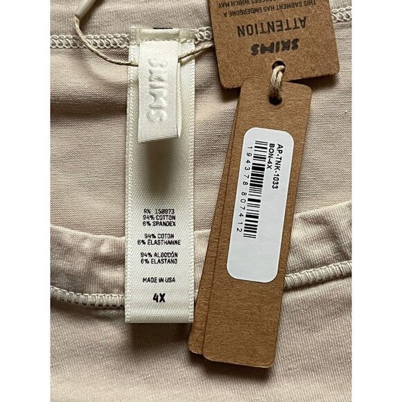 SKIMS Women's Outdoor Crew Neck Sleeveless Tank Top Size 4X Bone - Picture 4 of 10